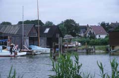 Bootshäuser am Bodden in Ahrenshoop